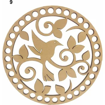 Překližka Výřez z překližky, PTÁČEK v kruhu, 15 cm, 1 kus