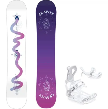 Snowboard Gravity snowboards Snowboard komplet Gravity Sirene white 24/25 + vázání Fastec FT360 white Velikost: 156 cm, Velikost vázání: M