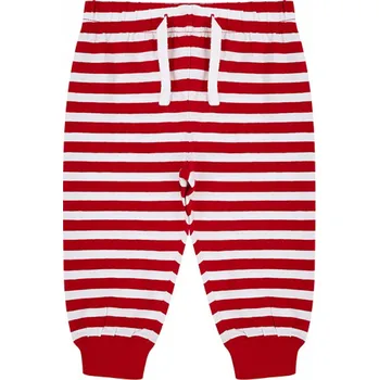 Kojenecké oblečení Larkwood Pohodlné dětské pyžamové kalhoty na doma s proužky / hvězdičkami, 0-4 let Barva: červeno-bílé proužky, Velikost: 6-12 měsíců LW085