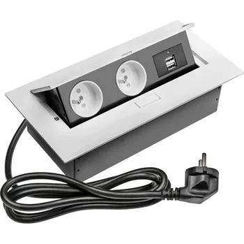 Elektrická zásuvka Obdélníková výsuvná zásuvka bílá