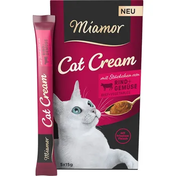 Krmivo pro kočku 5x15g Miamor Cat Cream hovězí + zelenina