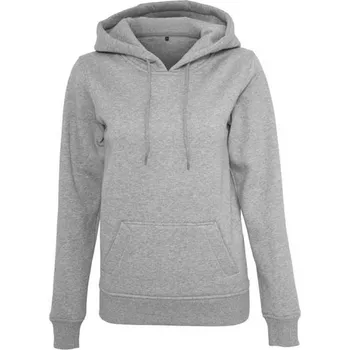 Dámská mikina Build Your Brand Dámská dlouhá teplá mikina s kapucí a kapsou, 70% bavlna Barva: šedá melír, Velikost: S BY026