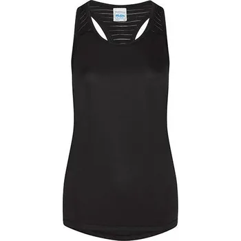 Just Cool Prodloužené dívčí funkční tílko na cvičení či sport Barva: černá - černá, Velikost: XXS JC027