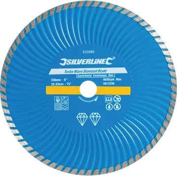 Řezný kotouč Diamantový řezný kotouč - Turbo Wave - 230 × 22,23 mm Silverline 633588