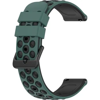 Řemínek na hodinky Silikonový řemínek na hodinky 20 mm zeleno černý