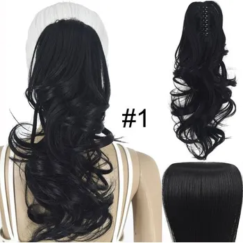 Příčesek Syntetický vlnitý culík na sponě - 1