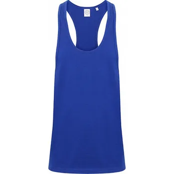 Pánské tílko SF Men Volný lehký nátělník na cvičení s vykrojenými zády Barva: modrá královská, Velikost: M SFM236