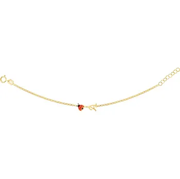 Náramek Zlatý náramek se smaltem, anker - beruška, písmeno A - AP536-0790