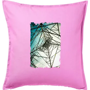 Polštář Barevné nebe - stožáry vysokého napětí - Polštář 50x50 - 50x50 - Pouze potah ( Růžová )