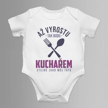 Žertovný předmět Až vyrostu, tak budu kuchařem - dětské body s potiskem