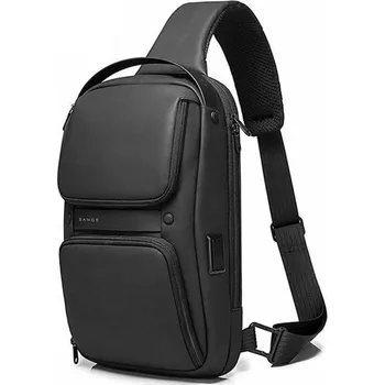 Městský batoh BANGE sportovní batoh přes rameno s USB ASLAN Černý 12L Bange 97k-cube