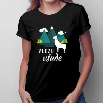 Žertovný předmět Vlezu všude - dámské tričko s potiskem