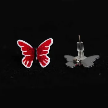 Náušnice Náušnice puzety červení motýlci - Parada 0000877
