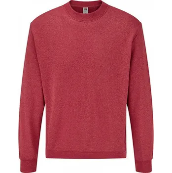 Pánská mikina Fruit of the Loom Pánská klasická mikina Set-in Sweat přes hlavu 80% bavlna Barva: červená melír, Velikost: M F324