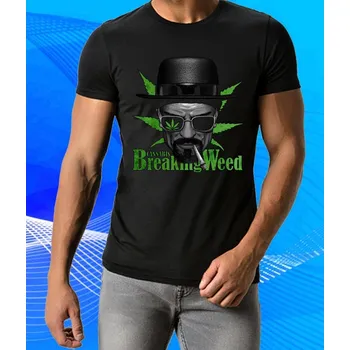 Chlapecké tričko tričko Cannabis Breaking Weed , Konopí není plevel černé 3XL