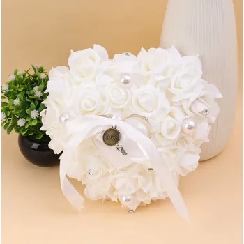 B-TOP Růžičkový svatební polštář pro snubní prsteny