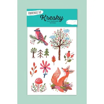 Balící papír Tetování lesní - Kresky 0000469