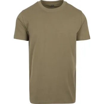 Pánské tričko Build Your Brand Pevné úzké dlouhé triko s kulatým lemem 200g/m Barva: zelená olivová, Velikost: M BY004