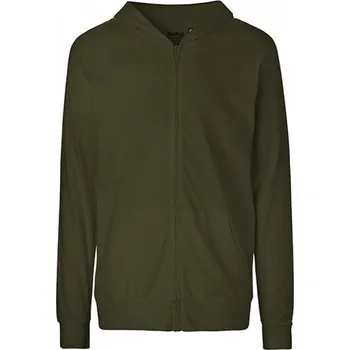 Pánská mikina Organická unisex letní mikina Neutral se zipem a kapucí 155 g/m Barva: zelená vojenská, Velikost: M NE62301