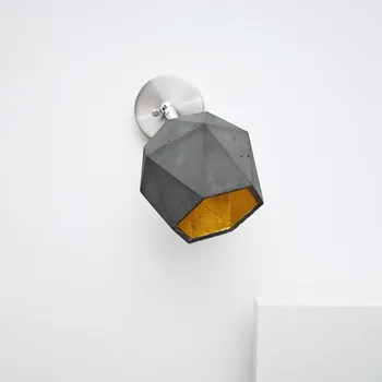 Nástěnné svítidlo Gant Lights Nástěnné směrovatelné betonové svítidlo T2spot silver Dekor: Tmavý beton, Vypínač: Externí (není součástí), Vnitřní plocha: Zlatá 2210-533 Nástěnné směrovatelné betonové svítidlo T2spot silver