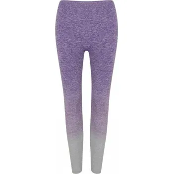 Dámské legíny Tombo Přiléhavé, bezešvé, vysoce strečové legíny Barva: fialová - šedá světlá melír, Velikost: XXS/XS TL300