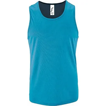 Pánské tílko Pánské sportovní tílko Sol's 100% polyester Barva: modrá blankytná, Velikost: M L02073