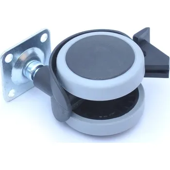 Pojezdové kolečko Kolečko D50 mm s plotničkou, pogumované, bržděné