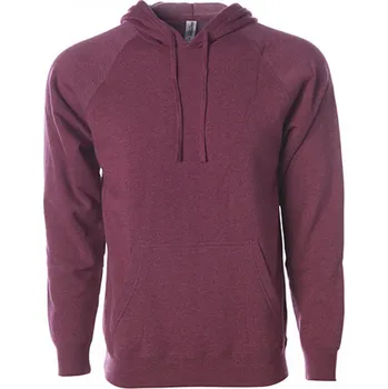 Pánská móda Independent Úzká unisex raglánová mikina s kapucí ze směsového materiálu Barva: Vínová, Velikost: S NP305