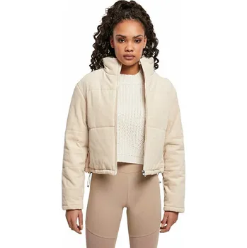 Dámský kabát Manšestrová prošívaná bunda Puffer do pasu Urban Classics Barva: whitesand, Velikost: XL