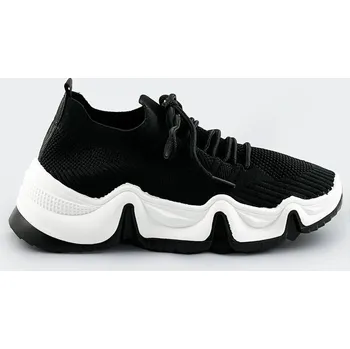Dámská fitness obuv Černé tenisky sneakers s bílou podrážkou VIA GIULIA, odstíny černé XL (42) i392_20173-B