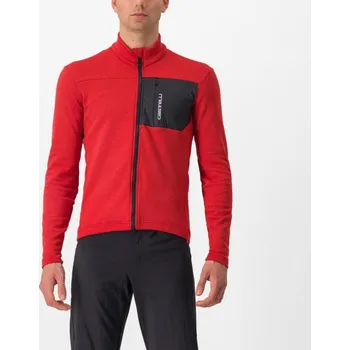 cyklistický dres CASTELLI Cyklistický dres s dlouhým rukávem zimní - UNLIMITED TRAIL - červená/šedá M