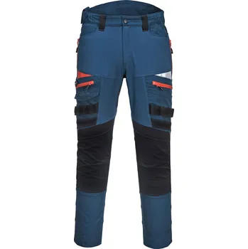 PORTWEST DX4 WORK DX449 / Strečové pracovní kalhoty, reflexní páska - Metro blue UK 34/EU 50