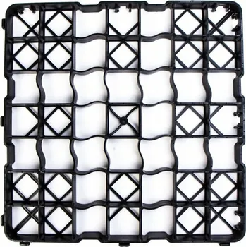 Venkovní dlažba FMT Černá plastová zatravňovací dlažba N30 - 49,2 x 49,2 x 3 cm