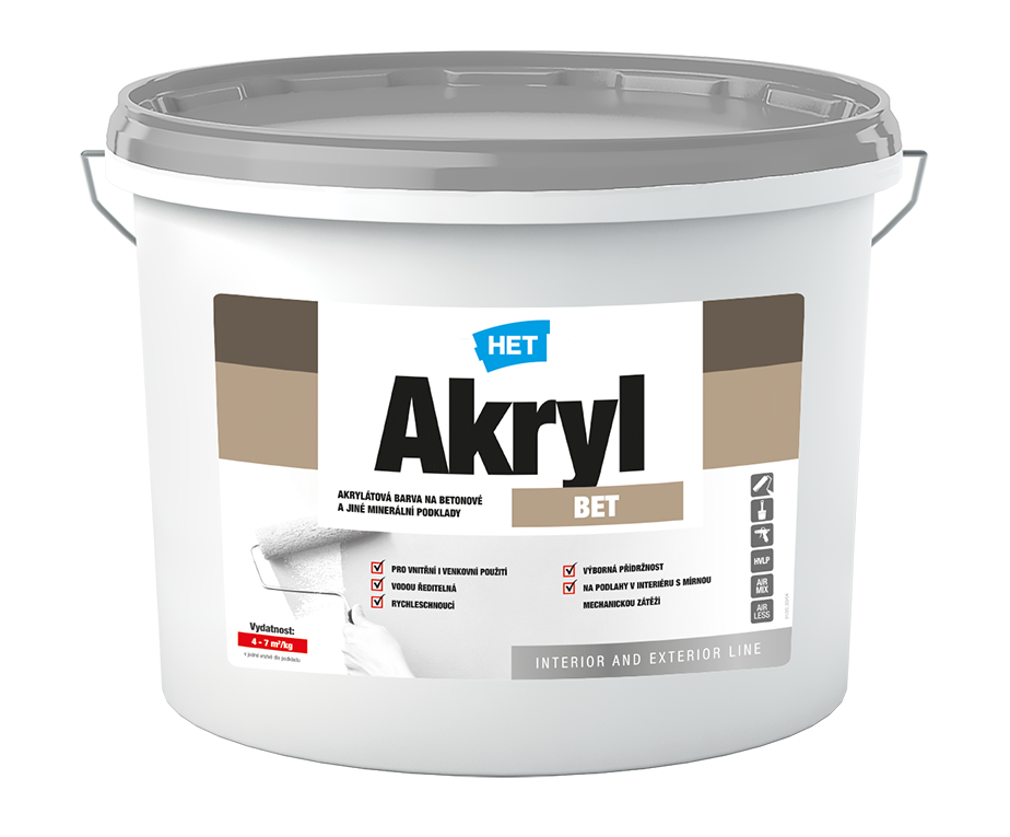 Het Akryl Bet barva na beton, 0110 šedá Velikost: Het Akryl Bet barva na beton, 0110 šedá,3 kg