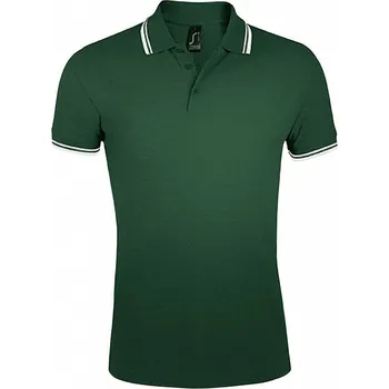 Pánské tričko Sol's Pánská pevná piké polokošile Pasadena 200 g/m Barva: zelená lesní - bílá, Velikost: XXL L591