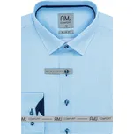 Pánská košile AMJ bavlněná, modrá vzorovaná, VDBR1321, dlouhý rukáv, vel. 47/48 (nadměrná)