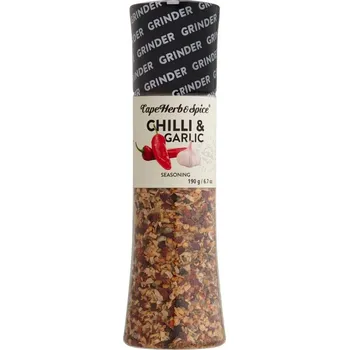 Koření Cape Herb & Spice Kořenící směs Chilli & Garlic, mlýnek 190g