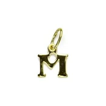 Přívěsek Zlatý přívěsek písmeno M - P744 žluté zlato (Písmenko ze žlutého zlata)