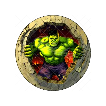 Jedlá dekorace na dort HULK žhavá díra, VARIANTA Jedlý papír 1778