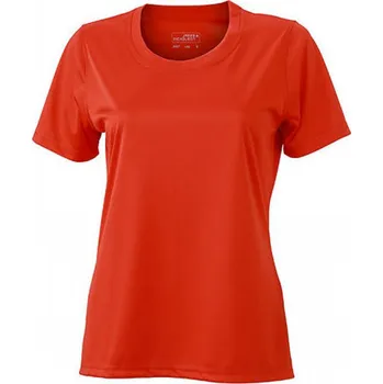 Dámské tričko James & Nicholson Dámské funkční triko pro sport a volný čas Barva: Grenadine, Velikost: 3XL JN357