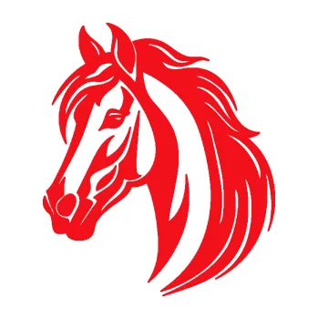 Samolepící dekorace SAMOLEPKA Kůň 102 levá hlava (10 - červená) NA AUTO, NÁLEPKA, FÓLIE, POLEP, TUNING, VLASTNÍ TEXT, TISK, AUTOSAMOLEPKY.cz, POLEPY, OBRÁZEK, LOGO, SAMOLEPKY