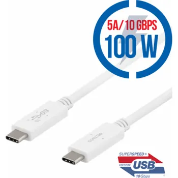 Datový kabel DELTACO USBC-1407M, Kábel USB-C/USB-C, 100W, 1m