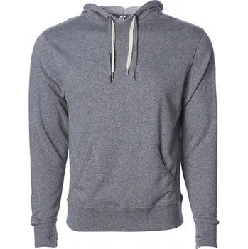 Pánská mikina Independent French Terry unisex mikina s kapucí a dvěma šňůrkami Barva: pepř a sůl, Velikost: XXL NP304