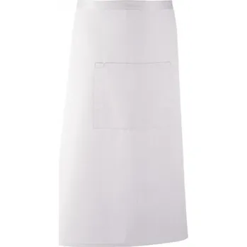 Kuchyňská zástěra Premier Workwear Keprová dlouhá barmanská zástěra s velkou kapsou Barva: Bílá, Velikost: 90 x 80 cm PW158
