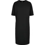 Build Your Brand Organické oversize šaty s rozparkem a spadlými rameny Barva: Černá, Velikost: XL BY181