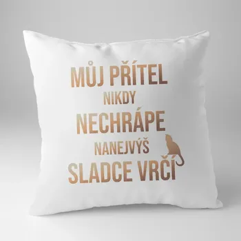 Žertovný předmět Můj přítel nikdy nechrápe, nanejvýš sladce vrčí - polštář