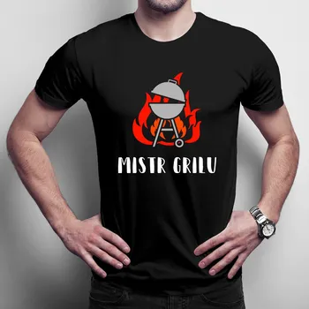 Žertovný předmět Mistr grilu - pánské tričko s potiskem