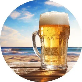 Přisada na vaření a pečení Jedlý papír vychlazené pivo 19,5cm - PICTURE