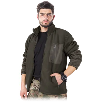 Pánská mikina FOREST bunda-mikina fleece zateplená kožeš zelená - v.XL