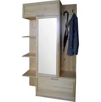 Předsíňová stěna Předsíňová stěna se zrcadlem MD81 - 120/200/40cm (š/v/h) - masiv borovice